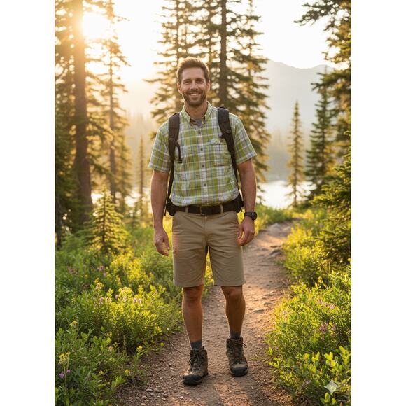 Columbia Mens L Outdoors Fishermancore Coastal Nautical Plaid Button-Up Shirt - Picture 2 of 10